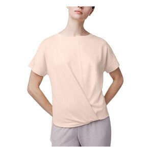 B NEW YORK Womens Pink Short Sleeve Jewel Neck Top M